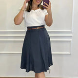 Conjunto Saia Linho Grafite