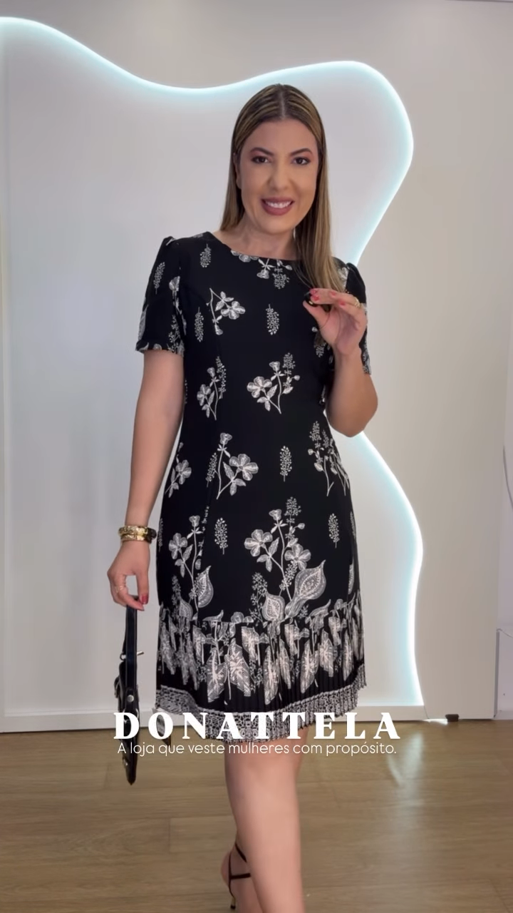 Vestido Penélope Floral Preto
