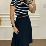 Conjunto Saia Linho Preto