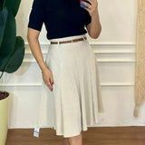 Conjunto Saia Linho Branco